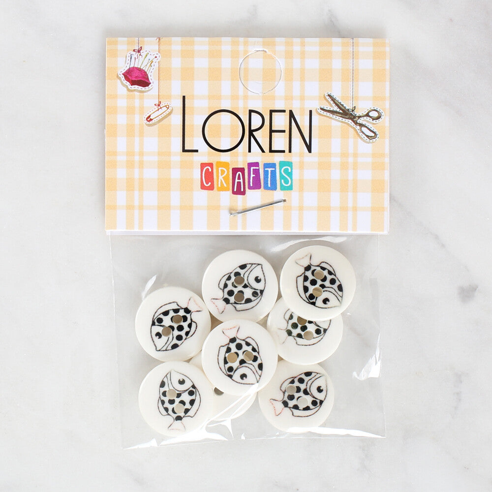Loren Crafts 8'li Balık Düğme - 1187